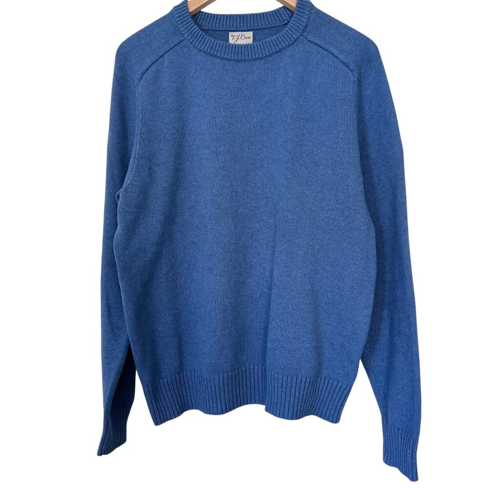 J.Crew Men's Heritage 100% Cotton Crewneck Sweater Blue Size Medium BI841